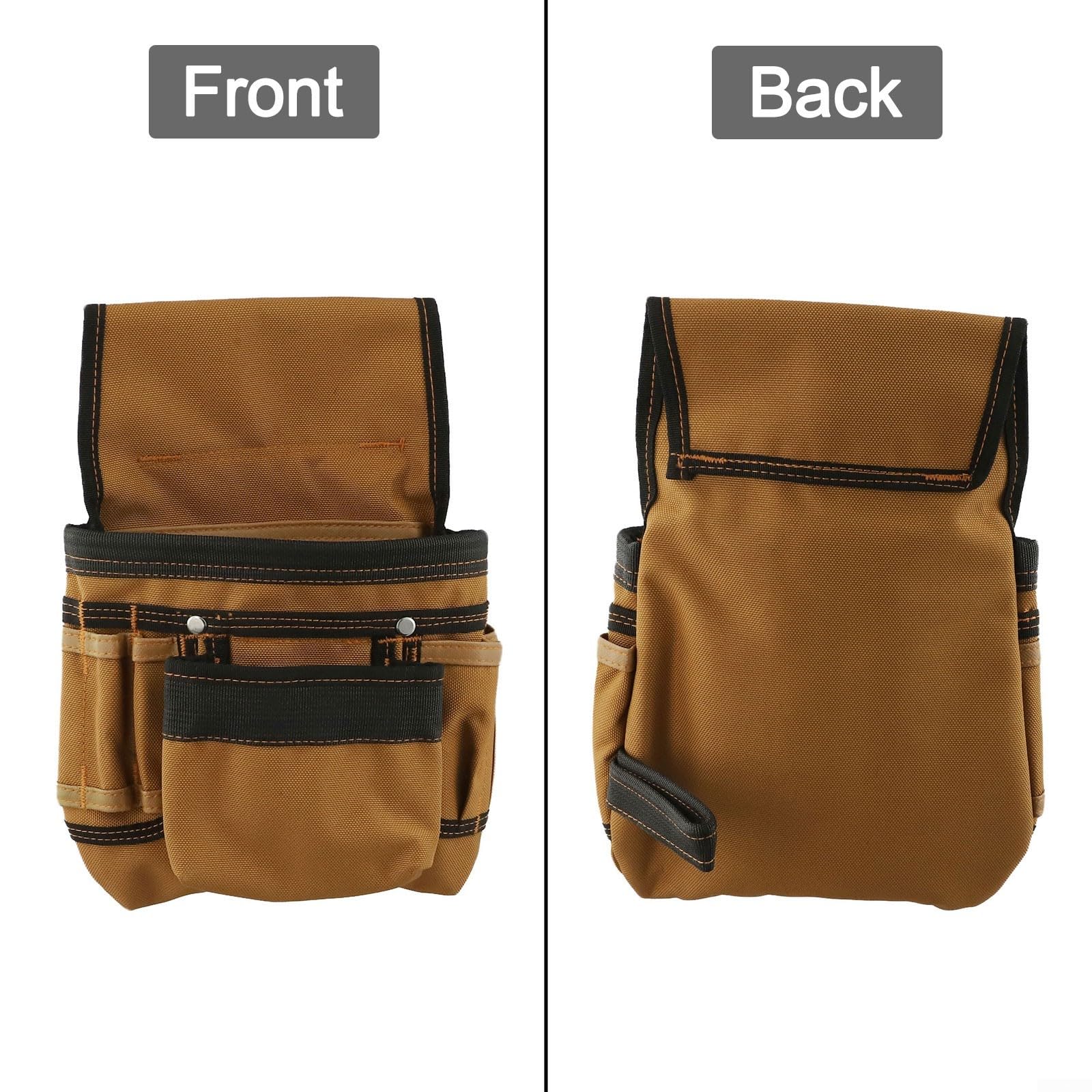 Tirantes de cinturón de herramientas resistentes con bolsas, chaleco ajustable de tela Oxford 1200D para electricistas y trabajadores de la construcción, negro (D)