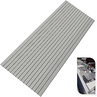 EVA Foam Boat Flooring Sheet for Yacht Marine Faux Teak Decking Carpet 94.5''×35.4'' Non Skid Mat with Adhesive