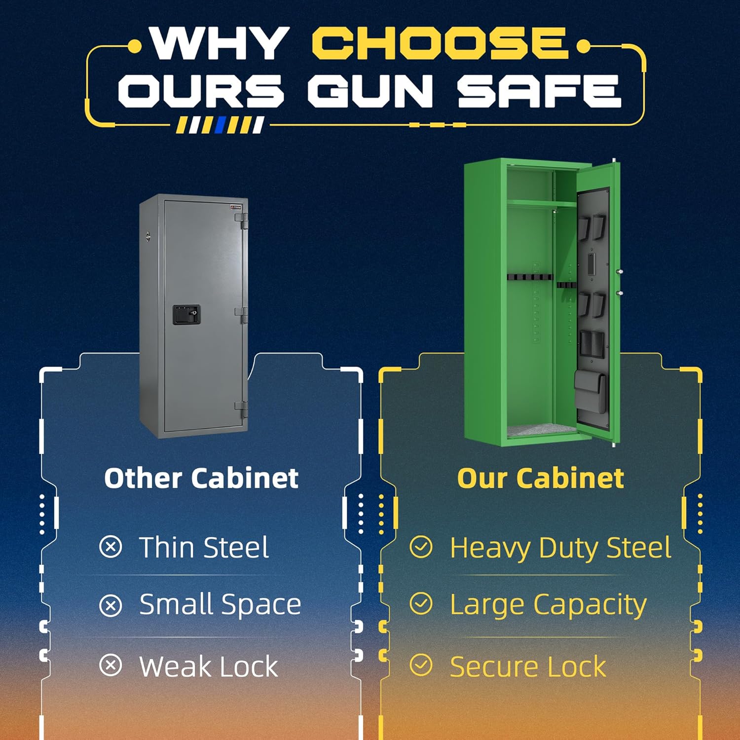10-12 Gun Safe for Rifles and Pistols, Digital Keypad Quick Access Large Gun Cabinet with Adjustable Shelves, Rifle Rack & Anti-Theft Locking System for Home, Green