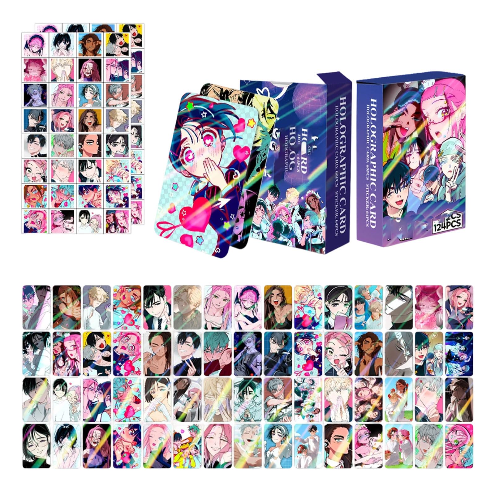 64PC Alien Stage Stickers+60PC Lomo Photocards Alien Stage Cards Photocards Anime Figure Lomo Laser Cards Gift for Fans A02 — image 1