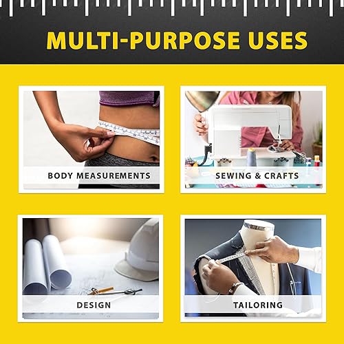 Miniatura 8 de Perfect Measuring Tape - Cinta métrica retráctil de alta calidad y cinta métrica para manualidades - 80 pulgadas  6.6 ft - Tamaño de bolsillo