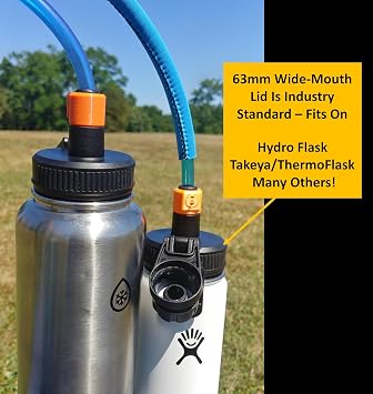 Tube Adapter System for Wide Mouth Nalgene and 28mm Smartwater Bottle