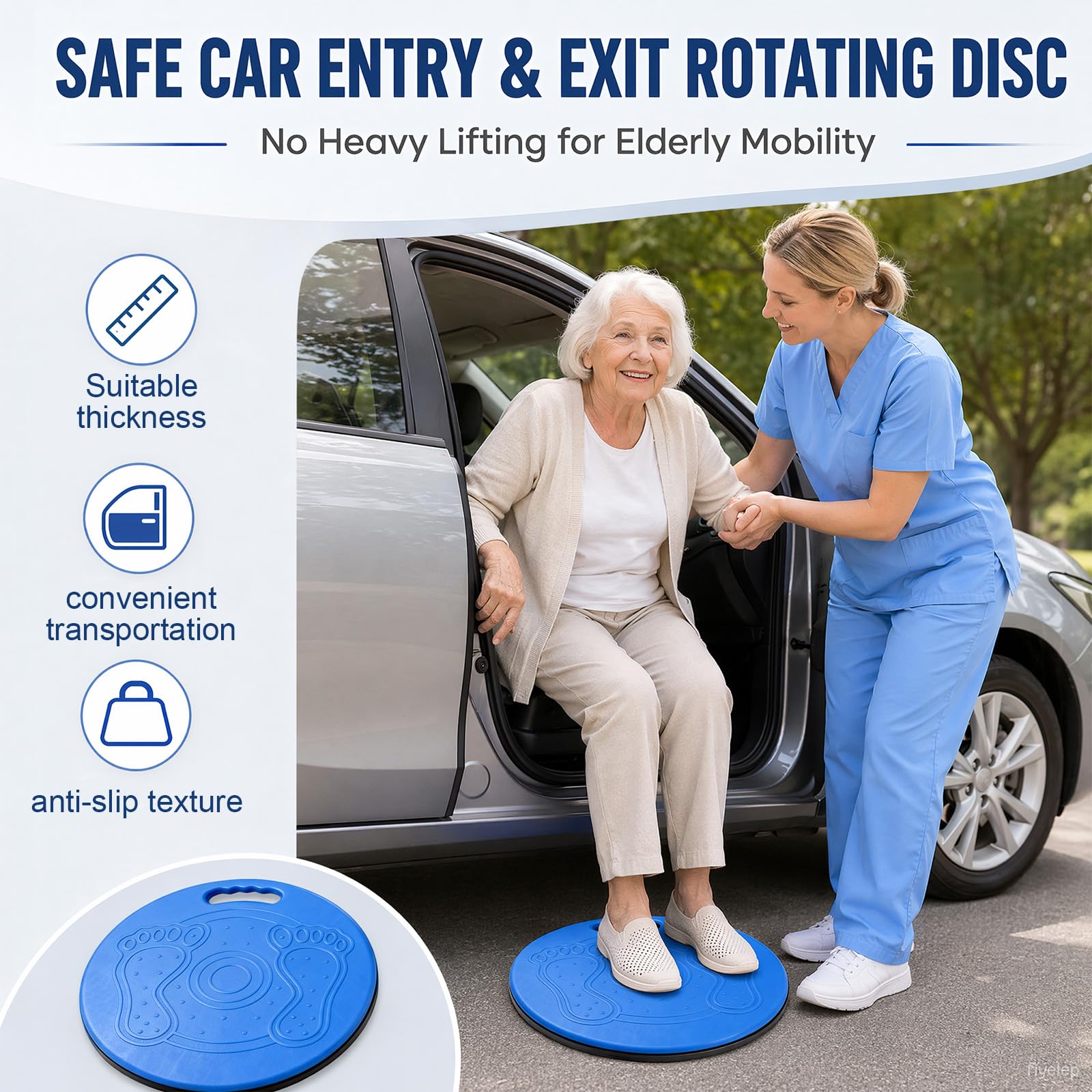 Disco de transferencia giratorio para pacientes, rotación 360°, tabla de transferencia de movilidad para el cuidado en el hogar, para facilitar la transferencia de pacientes, hasta 150 kg