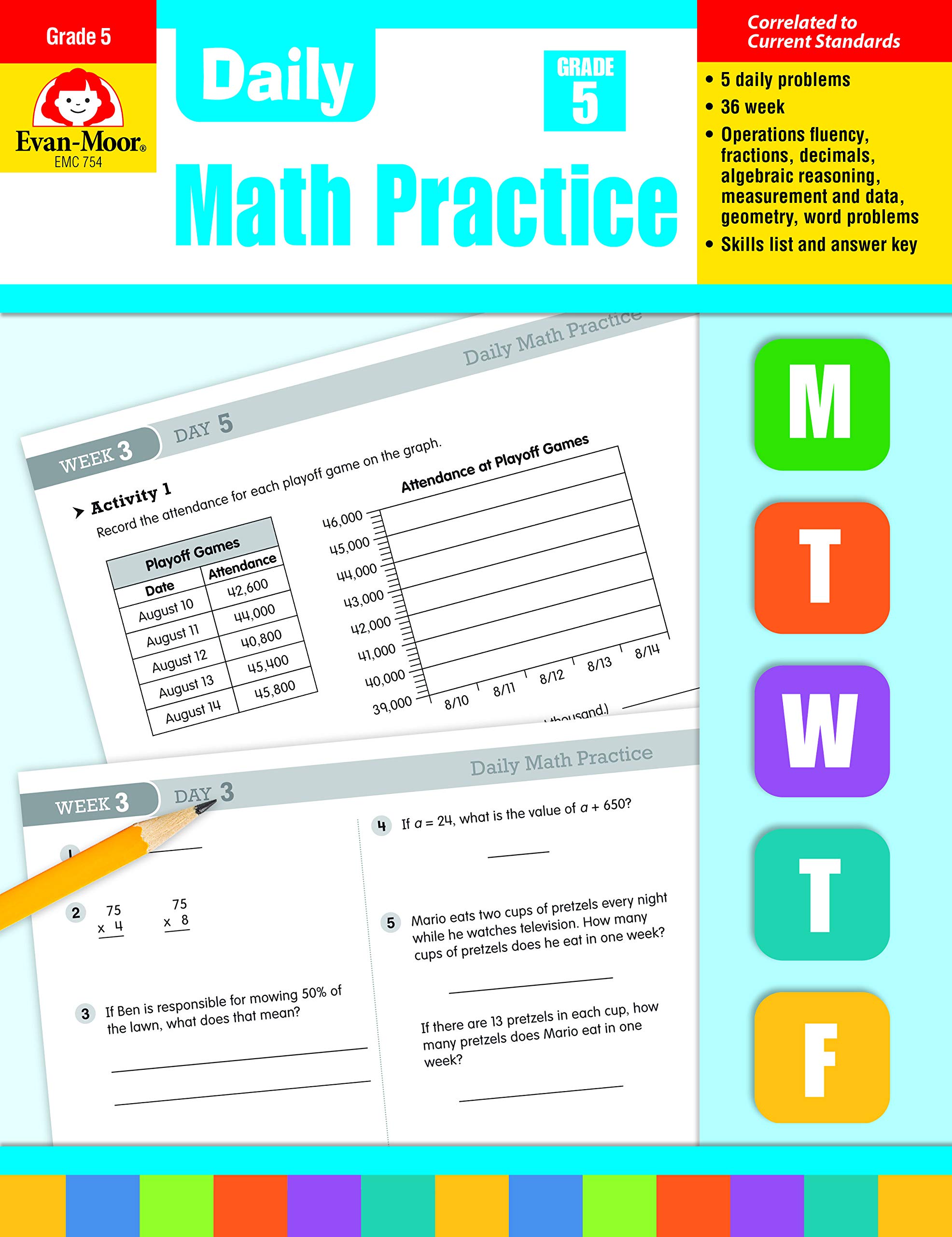 Evan Moor Educational Publishers Daily Math Practice, Grade 5 Teacher Edition