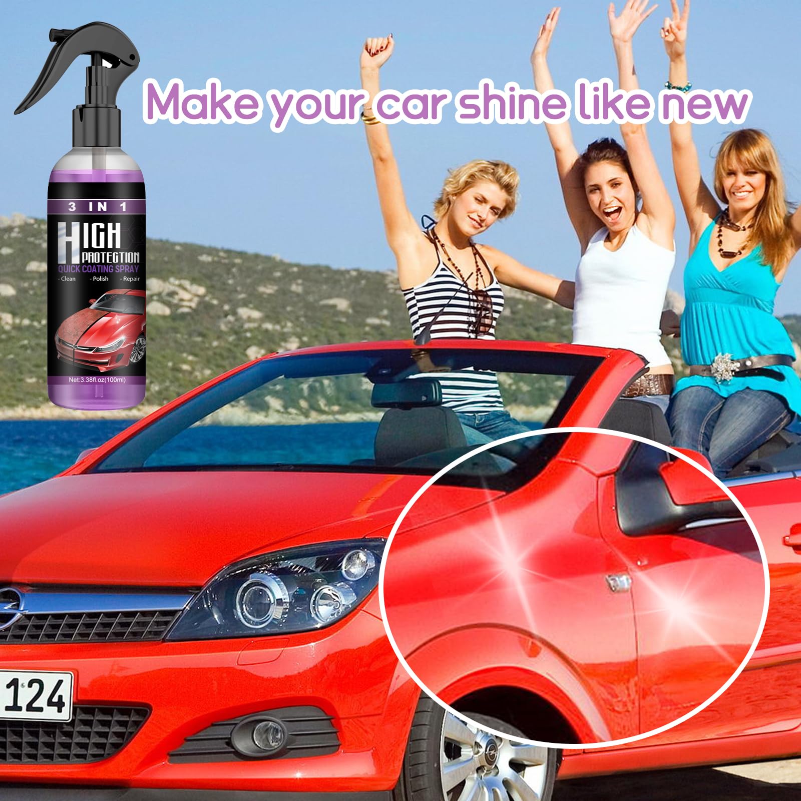 2 sztuki lakieru samochodowego do usuwania zadrapań, 3 w 1 High Protection Spray Coating, Nano Ceramic Coating Naprawa, Nanotechnologia, renowacja karoserii, usuwanie zadrapań (2 sztuki)