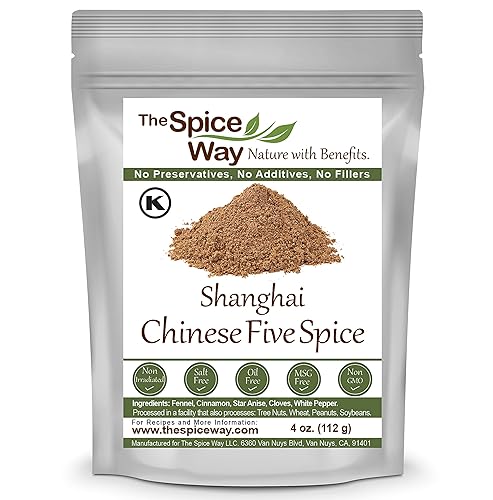 The Spice Way Shanghai Chinese Five Spice - Un condimento tradicional chino de 5 especias 4 oz para platos de estilo asiático con los platos chinos