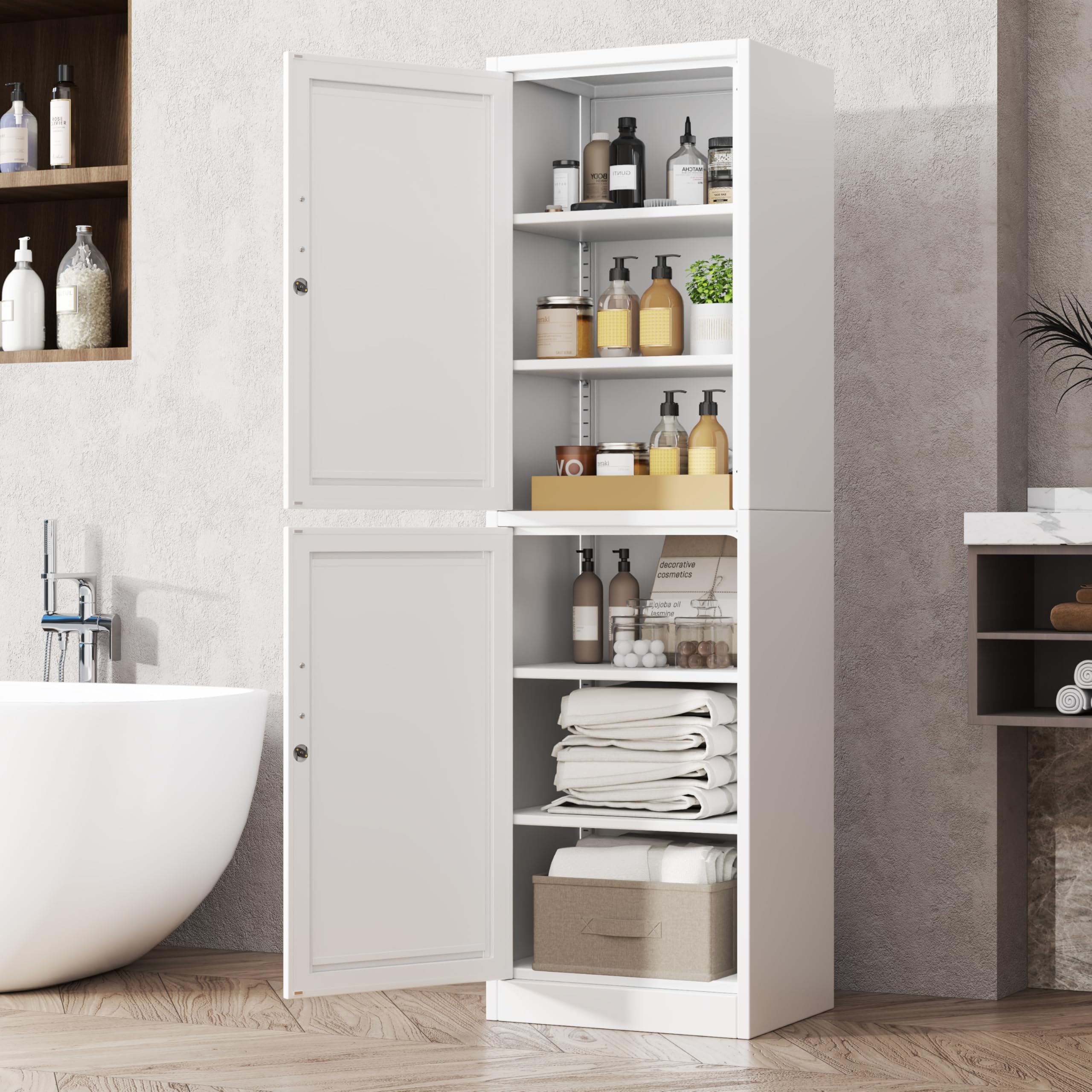 Amazon.com: baoliwo Tall Metal Narrow Bathroom Storage Locker
