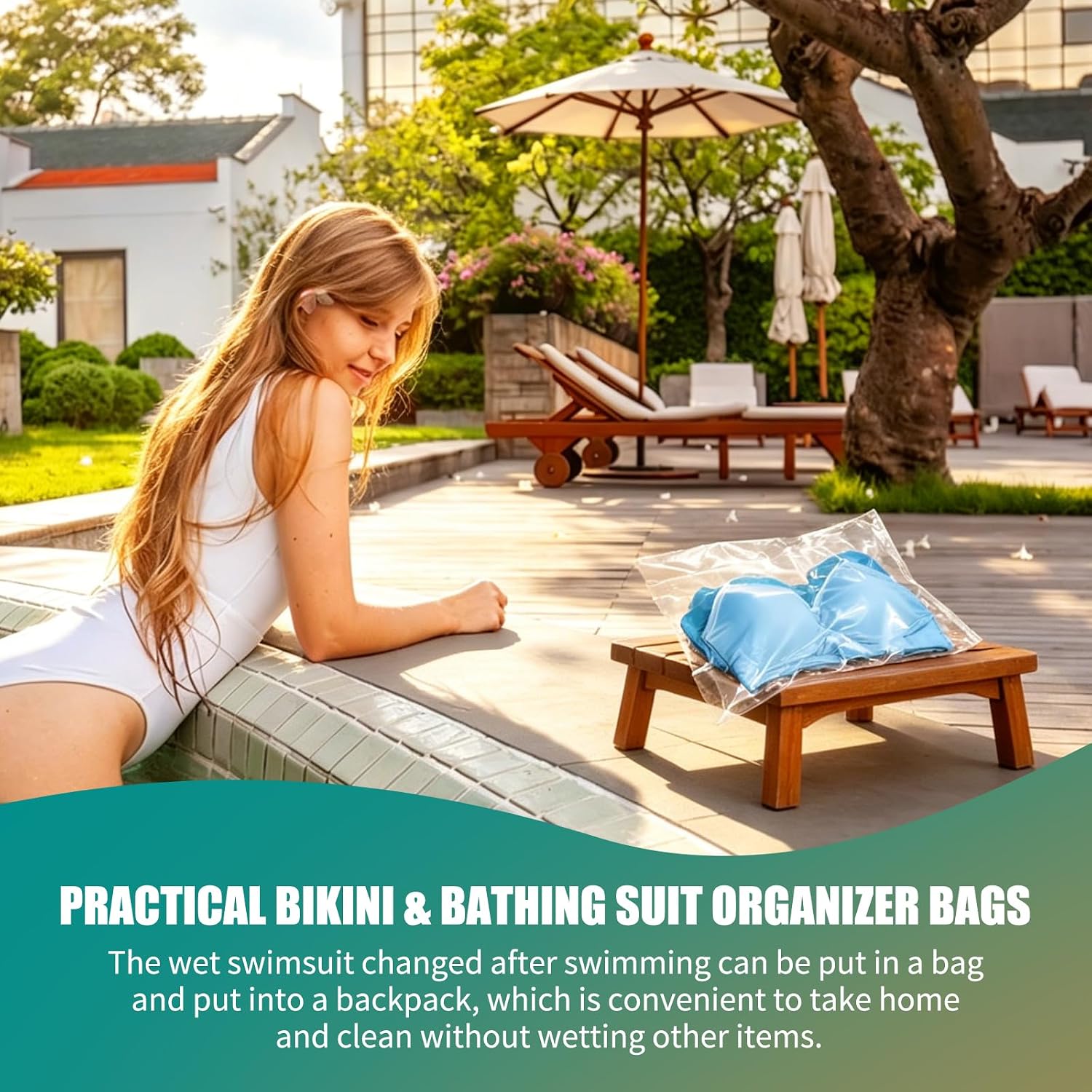 Clear Swimsuit Organizer Bags 100 Pack, 8x10 Inch Zipper Storage Bags