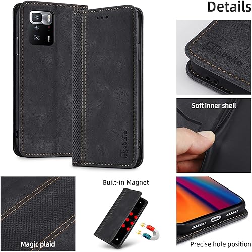 Miniatura 6 de AKABEILA Funda para Xiaomi Redmi Note 10 Pro 5G con tarjetero para Xiaomi Poco X3 GT de piel sintética con soporte para tarjetas, funda de 6.6
