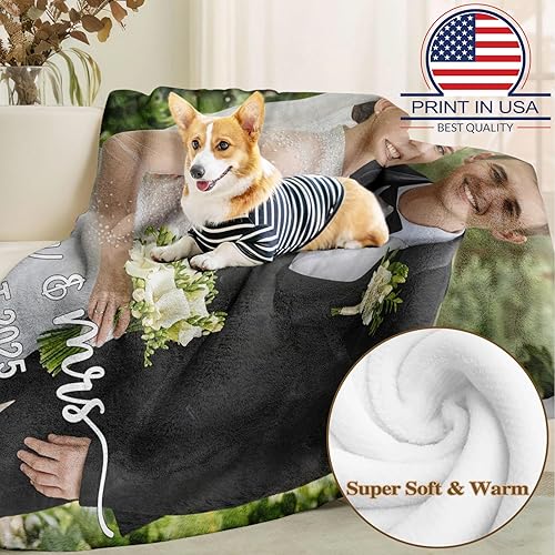 Miniatura 4 de ShineSand envía al día siguiente, cobija personalizada con texto de foto - impresa en EE. UU., cobijas con fotos personalizadas, regalos de Navidad