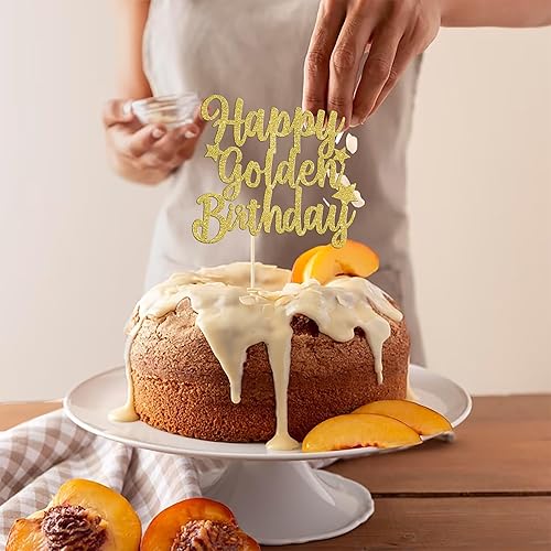 Miniatura 4 de Rsstarxi 1 paquete de decoración de pastel de cumpleaños dorado con purpurina dorada para decoración de pastel de cumpleaños de 14, 16, 18, 30, 50,