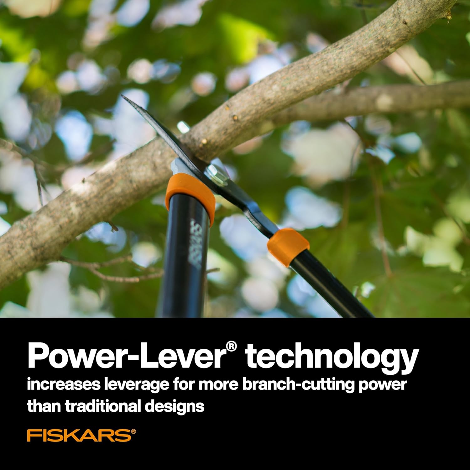 Fiskars 28-Inch Power-Lever Garden Bypass Lopper and Tree Trimmer, Sharp Precision-Ground Steel Blade for Cutting Branches up to 1.75-Inch Diameter - Image 2