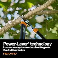Vista 2 de Fiskars Podadora de Derivación de Jardín con Palanca de Potencia de 28 Pulgadas y Recortadora de Árboles, Hoja de Acero Rectificada de Precisión