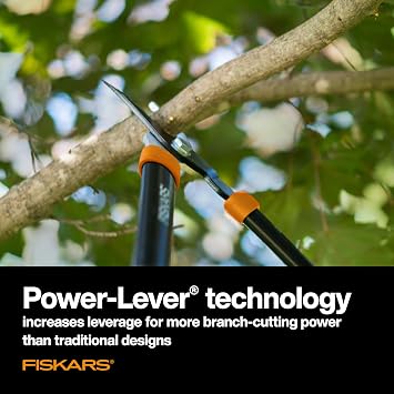 Fiskars 28-Inch Power-Lever Garden Bypass Lopper and Tree Trimmer, Sharp Precision-Ground Steel Blade for Cutting Branches up to 1.75-Inch Diameter