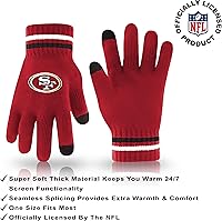 Vista 121 de Ultra Game Gorro de invierno de punto súper suave oficial de la NFL con guantes extra cálidos para pantalla táctil