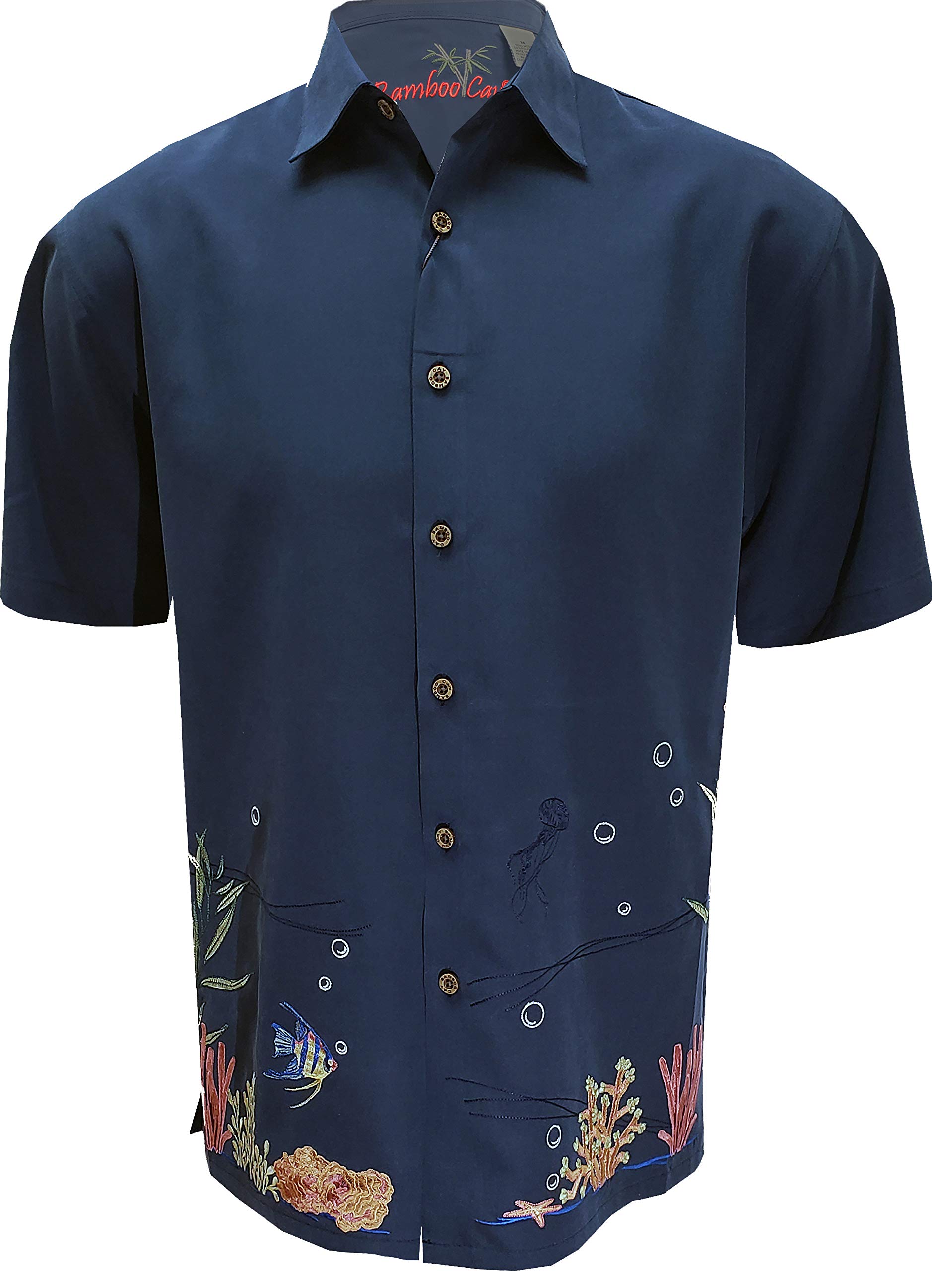 Men's Coral Harmony Embroidered Casual Button Down Shirt