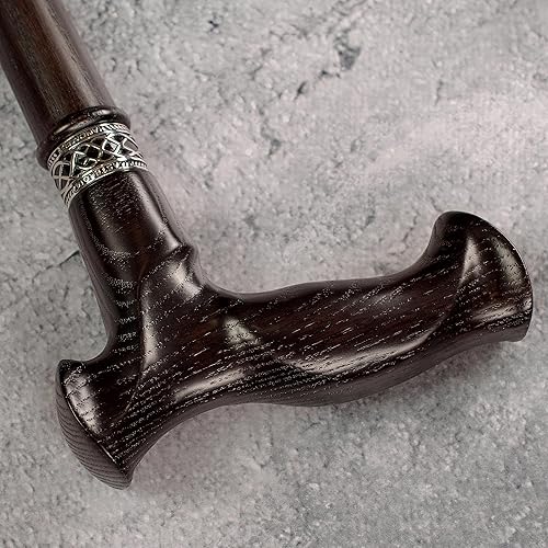 Miniatura 9 de Asterom Bastón de caminar para hombres y mujeres, hecho a mano, ergonómico, resistente, bastones de madera para personas mayores, bastones fríos