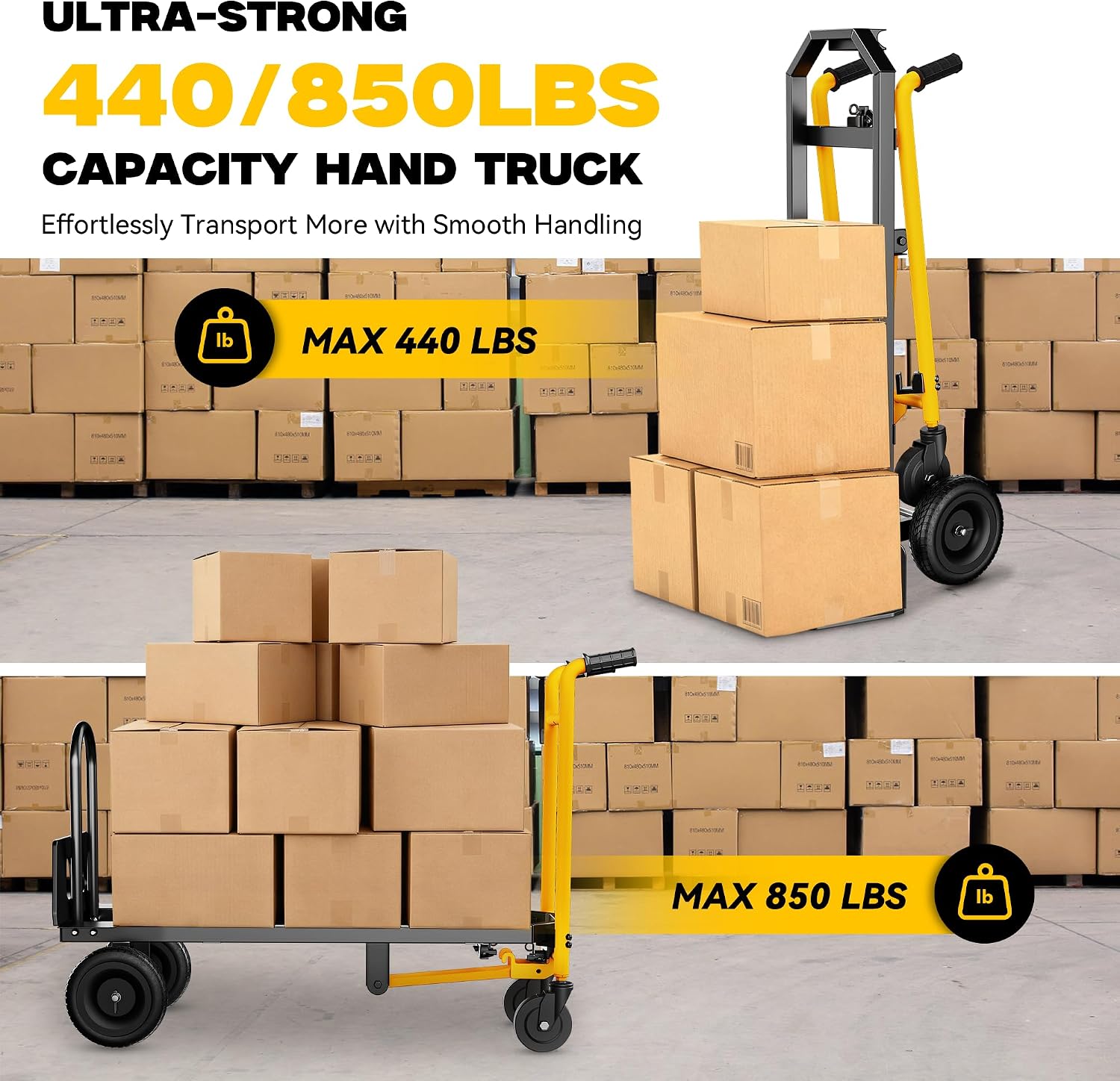 SILVEL New Heavy-Duty Hand Truck 1000lbs 4-in-1, Convertible Dolly Portable Foldable Cart with A3 Steel Tube and Aluminum Alloy for Warehouses, Supermarkets, Offices, and Other Scenarios