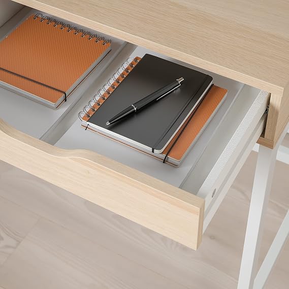 IKEA Alex Desk, 100x48 cm, White Stained/Oak Effect