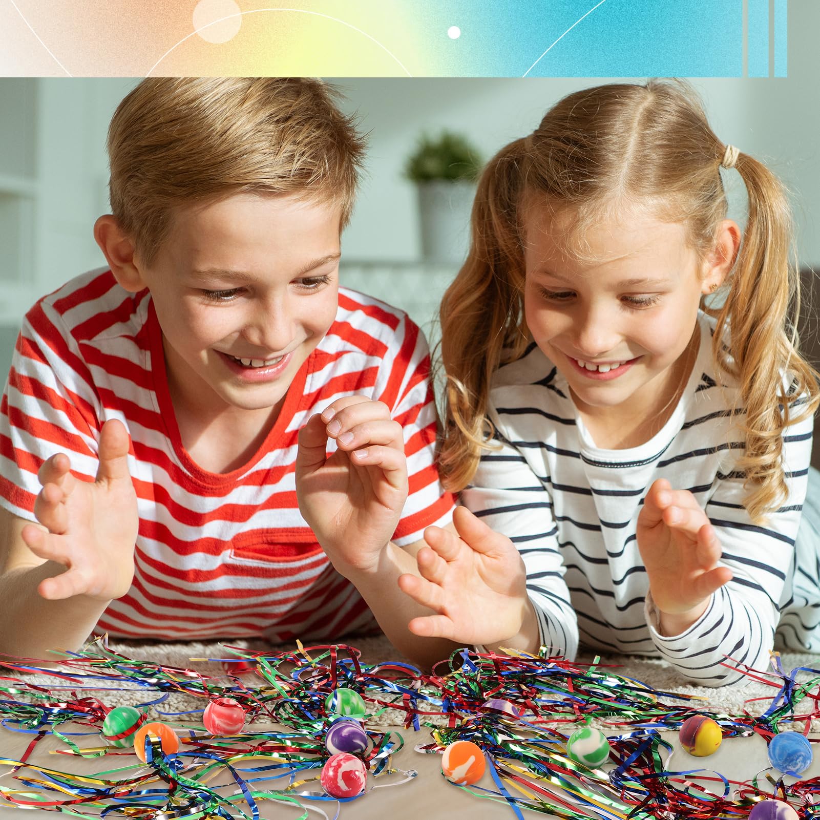 50 bolas de cometa, bolas inflables de colores surtidos con serpentinas coloridas, bolas de goma para recuerdos de fiesta de niños, premios, regalo de cumpleaños 6