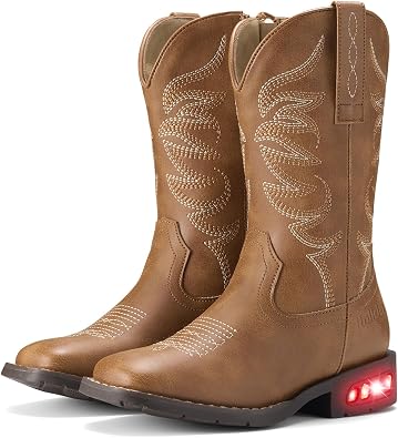 Toddler Cowboy Boots for Boys Girls Cowgirl Boots Light Up Kids Western Boots for Toddler/Little Kid