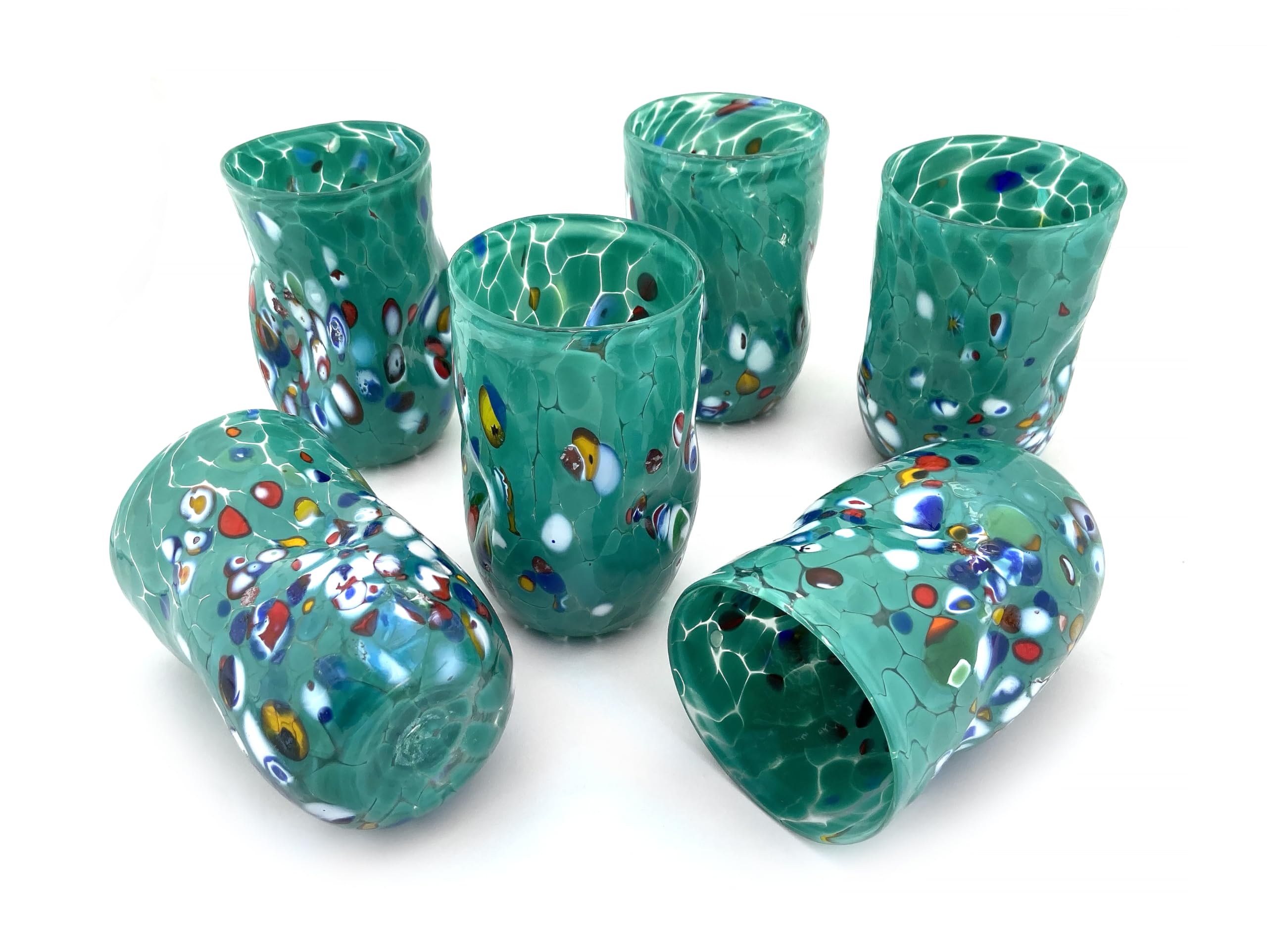 MAZZEGA ART & DESIGN 6 Special Edition Glasses, made of Murano glass - BELLINI (6, Green)