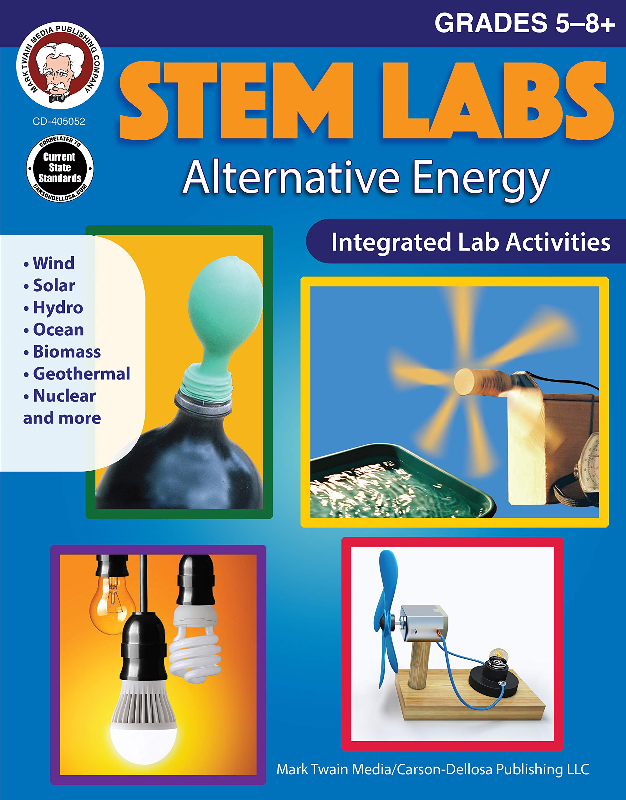 STEM Labs: Alternative Energy Activity Book, Grades 5-12 Hands-On Science and Technology Labs, Electricity, Nuclear, Wind, Ocean, Biomass, Geothermal, Hydro, and Solar Energy Activities (80 pgs)