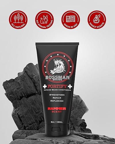 Vista 48 de Bossman Fortify - Acondicionador de barba intenso para hombres (aroma Vetiver X) – Hidrata, repone y protege con ingredientes naturales – Fórmula