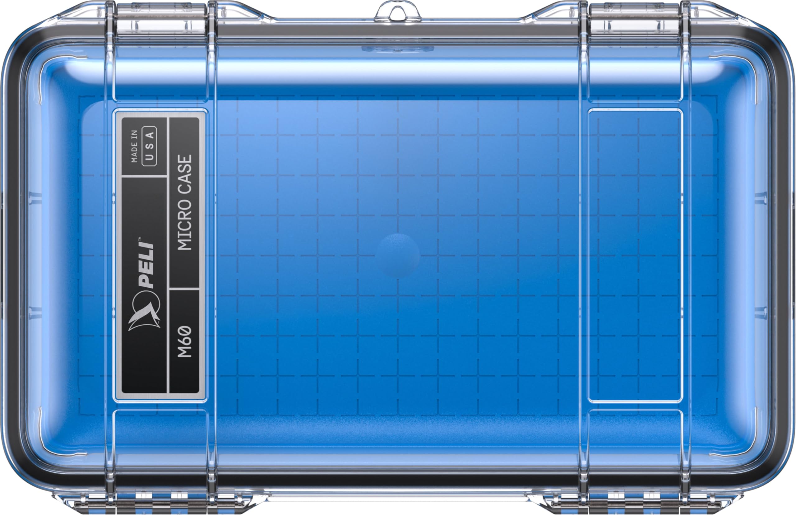 PELI M60 Micro Case - Caja pequeña de protección Superior para Equipos valiosos y Herramientas compactas; Resistente al Agua, al Polvo y a los Golpes; Volumen 2 litros; Color: Azul/Transparente