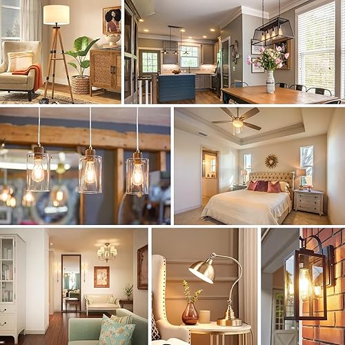 Miniatura 3 de Brightever Paquete de 6 bombillas LED regulables equivalentes a 60 W, bombillas Edison vintage, 2700 K blanco cálido ST58 7 W, bombilla LED súper