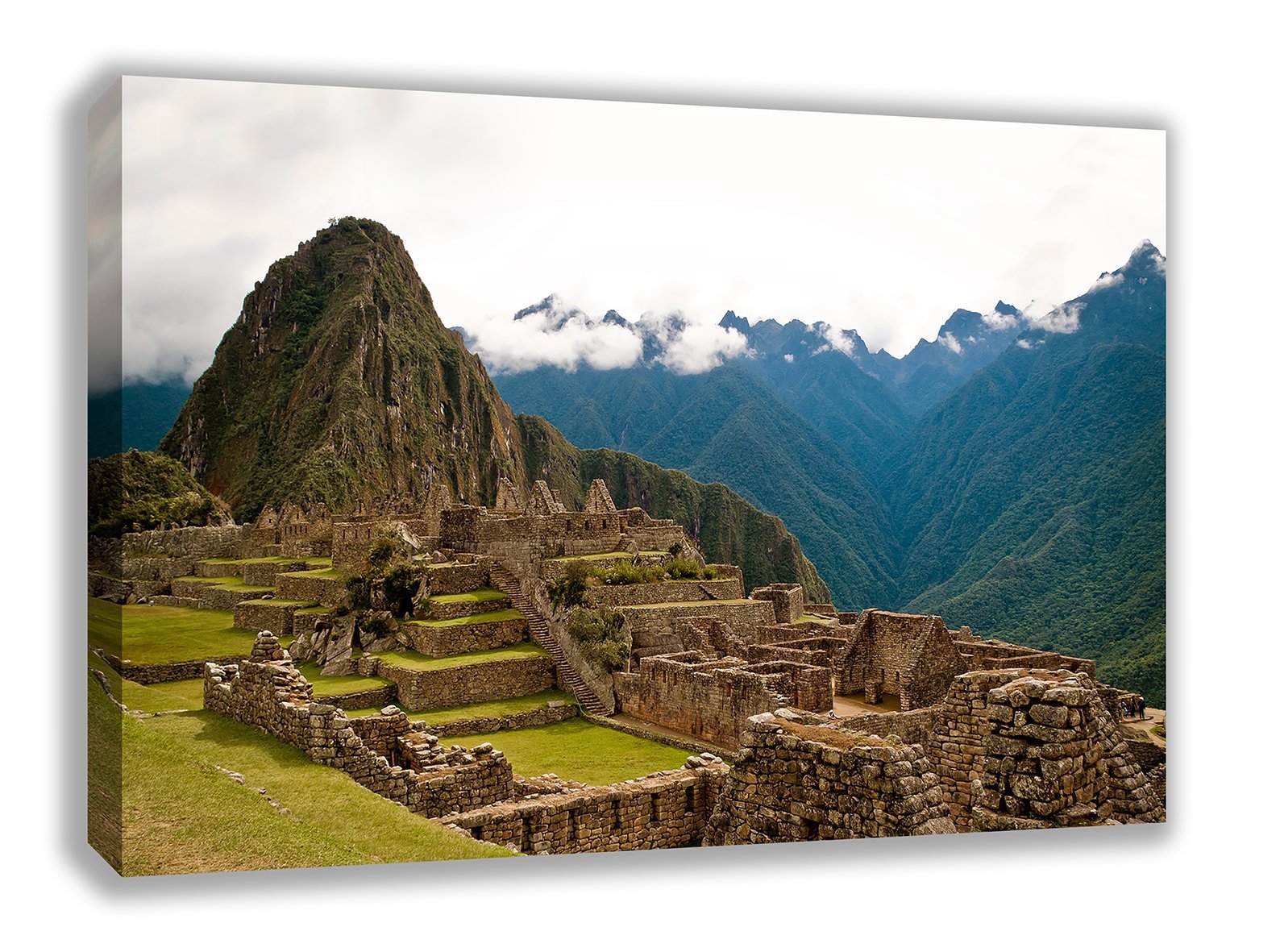 Machu Picchu INCA Trail Peru Wonders of World Canvas Wall Art (30X18")