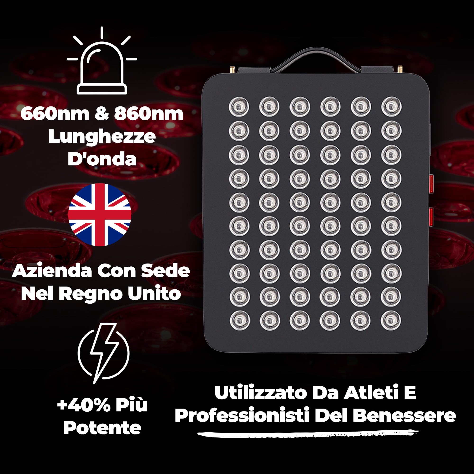 Nebula LED Dispositivo 300W | Per La Terapia della Luce Rossa | 660/850nm | Illuminazione Vicino Infrarosso | Luce Rossa Ad Alta Potenza | Lampada Infrarossi Irradiazione