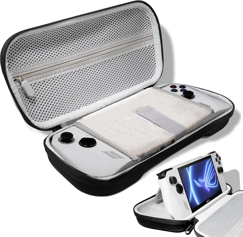 OPTOSLON Compact ROG Ally Carrying Case Compitable with ASUS ROG Ally X/ROG Ally Gaming Handheld and accessories, Hard Case for Travel and Storage[Black]