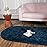 Softlife Fluffy Rugs for Bedroom, Shag Cute Area Rug for Girls/Boys and Kids Baby Room Home Decor, 2.6 x 5.3 Feet Oval Indoor Carpet for Nursery Dorm Living Room, Navy Blue