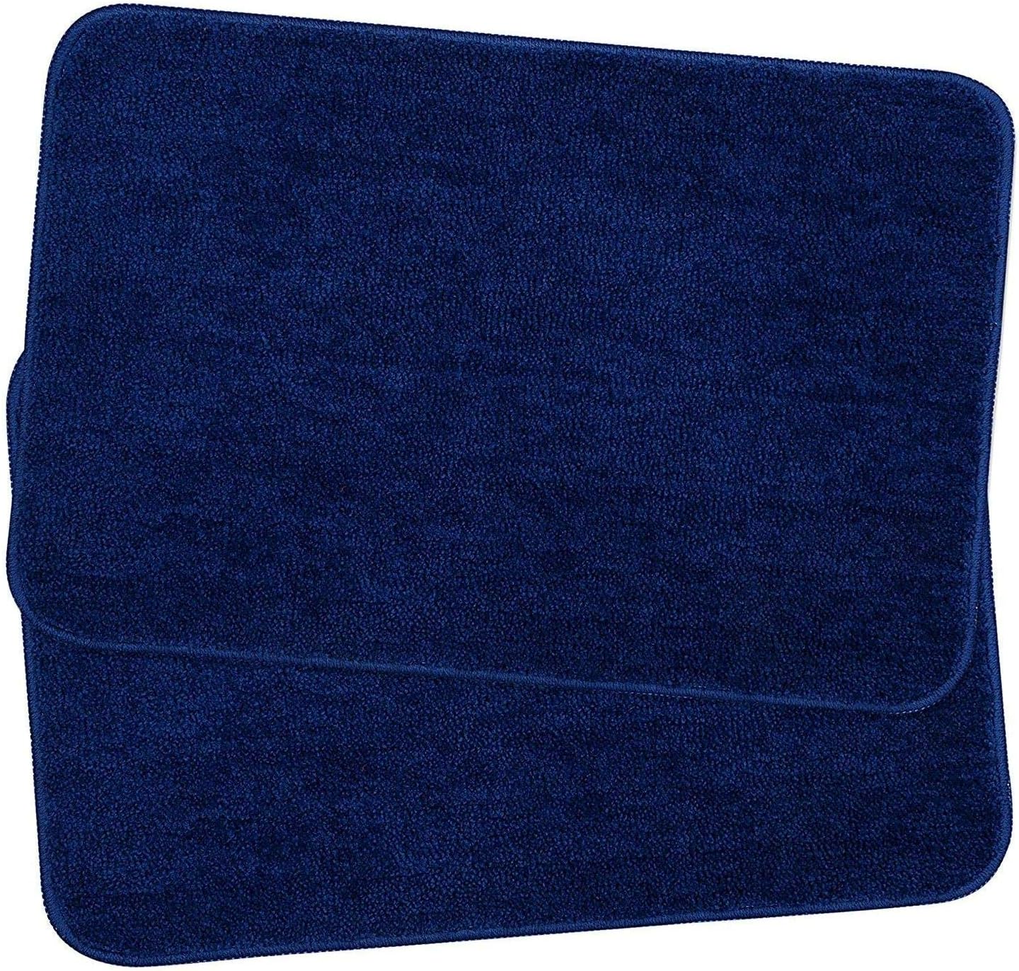 TIB Solid Casual Bath Mat (Navy Blue, Polyester, 40 x 60 Cm), Set of 2