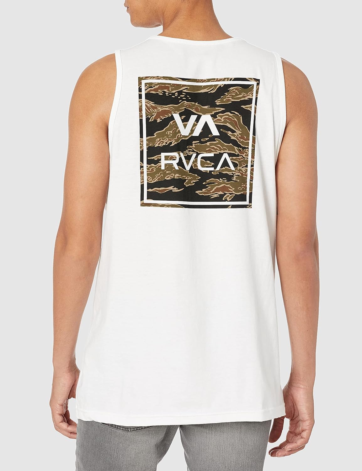 RVCA Men's Graphic Sleeveless Tank Top, 100% Cotton Shirt for a Comfortable Fit, Features Tagless Back Label