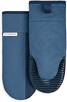 KitchenAid Beacon Two-Tone Non-Slip Oven Mitts Set, Navy/Ink, Heat-Resistant Cotton, Silicone Grip, 5.75x13 Inch, 2-Pack