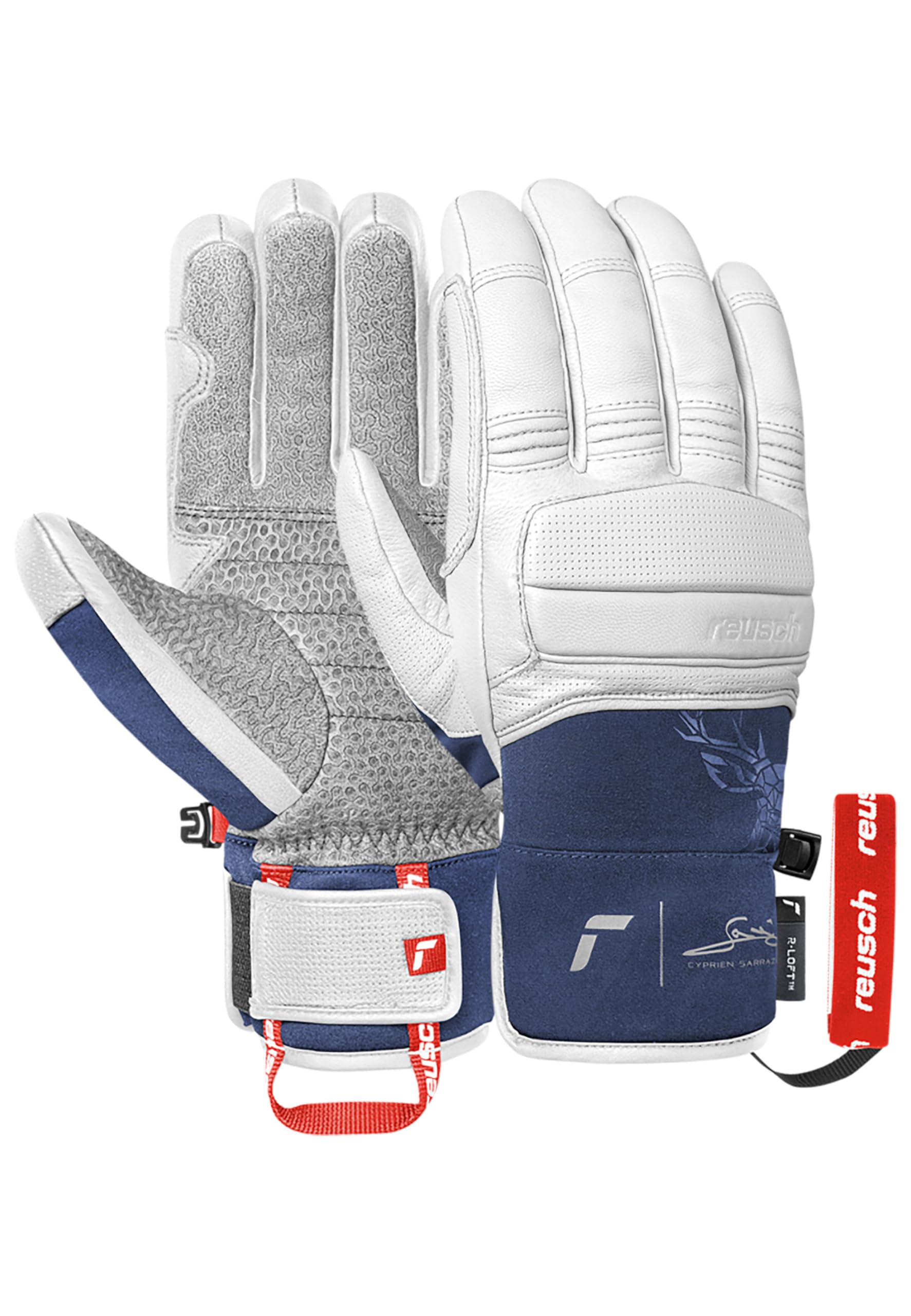 Reusch Cyprien Sarrazin Unisex Skihandschuhe – Wasserabweisende & Winddichte Winterhandschuhe mit Ziegenleder, Knöchel- & Fingerpolsterung, Warm, Atmungsaktiv, Robust