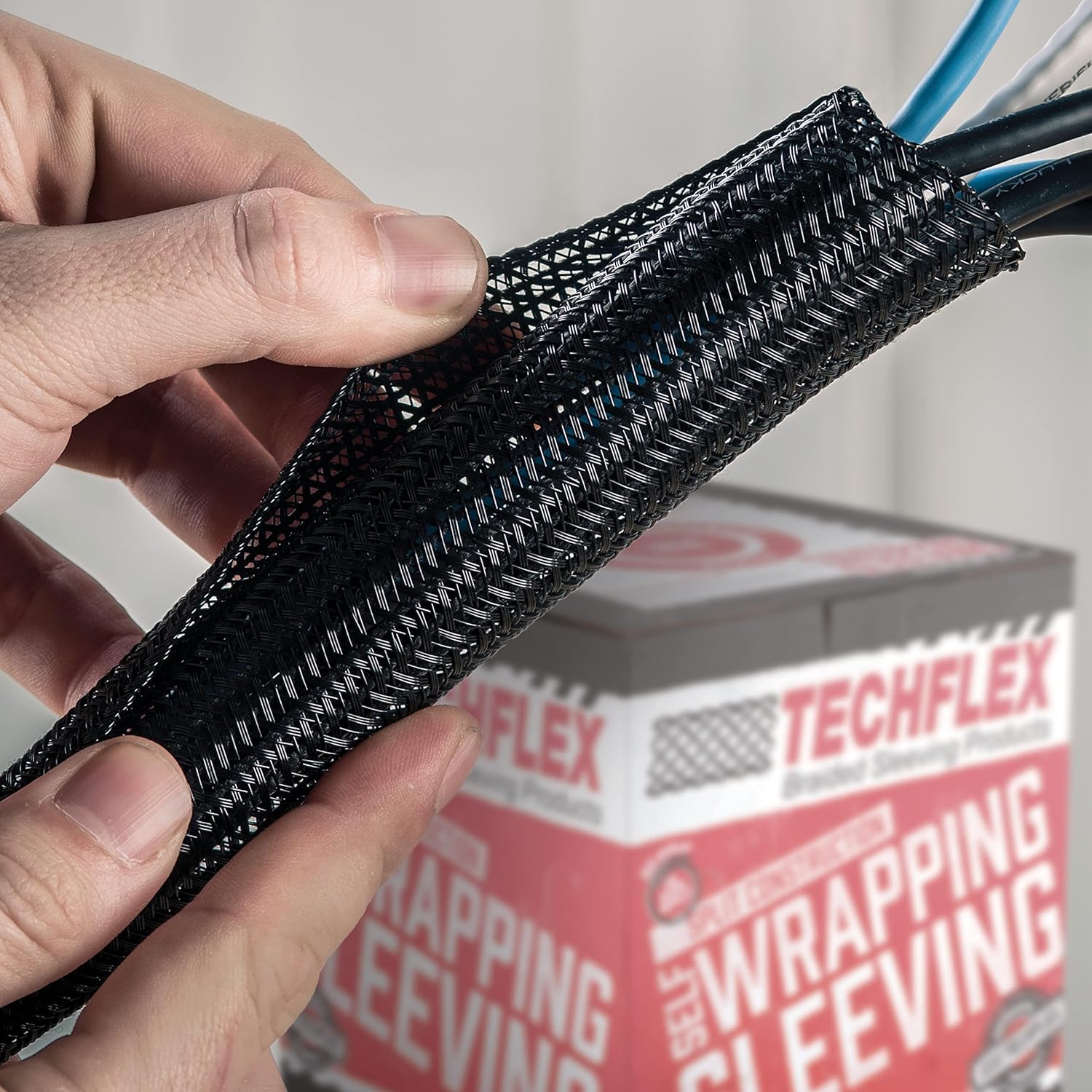 1/2" Split F6 Braided Cable Sleeving Wrap, Split Loom