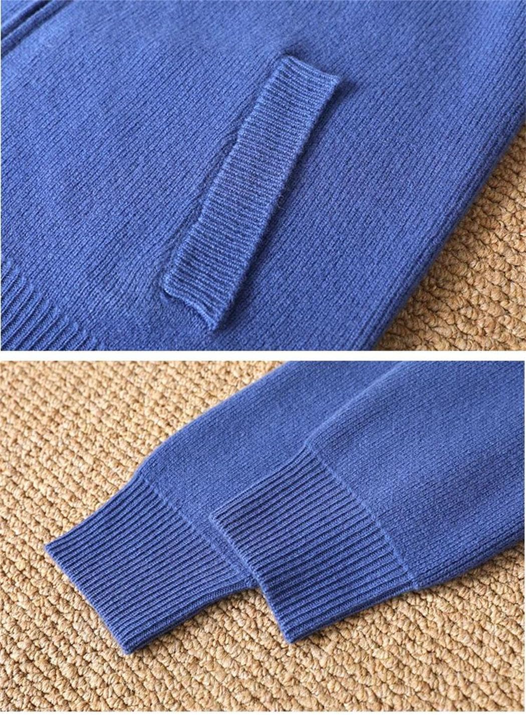 Men's Merino-Wool Sweater Knitted Cardigan Autumn-Winter Casual Long Sleeved Business Hooded Sweater
