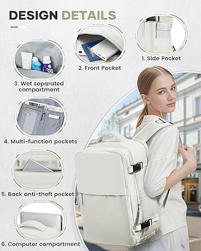 Miniatura 6 de Mochila de viaje al vacío con bomba para mujer, artículos personales, mochilas de transporte aprobadas para vuelos de 18 x 14 x 8 pulgadas.,