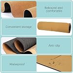 LINKLIFE Cork Yoga Mat 5mm (1/5 inch) Thick 72 x 24 inches with Tie Rope and Bag, Shock Absorbing, Sweat Proof, Lightweight TPE Foam with Alignment Lines, Great for Hot Yoga, Pilates, Gym and Workouts