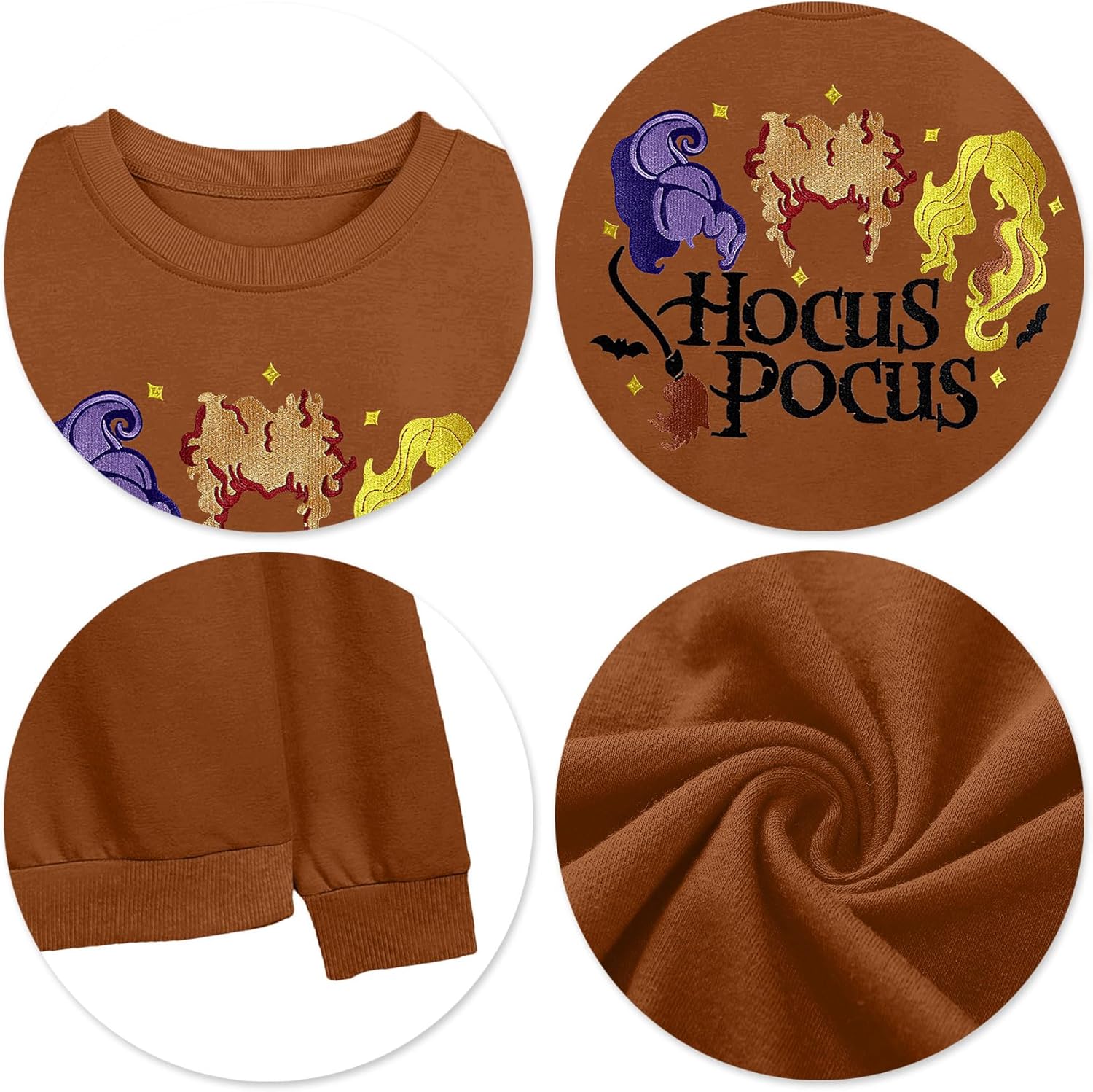 LHBNK Halloween Squad Sweatshirt Womens Hocus Pocus Long Sleeve Shirts Sanderson Sisters Pullover Tops Blouse - Image 5