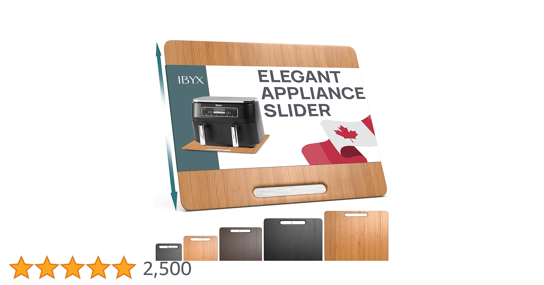 Ibyx Elegant Sliding Tray For Your Coffee Maker & Heavy Kitchen Appliances - Sturdy, Slides Easily From Under The Cabinet (Natural, 13"W X 10.5"D