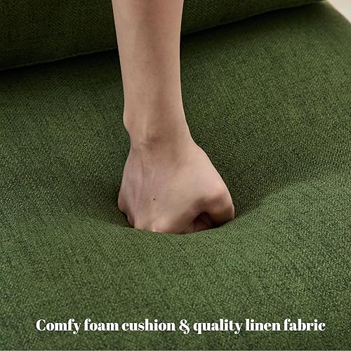 Miniatura 49 de DUOMAY Silla decorativa moderna Mid-Century, cómoda silla de sherpa para sala de estar, dormitorio, oficina, sillón de respaldo medio con patas de