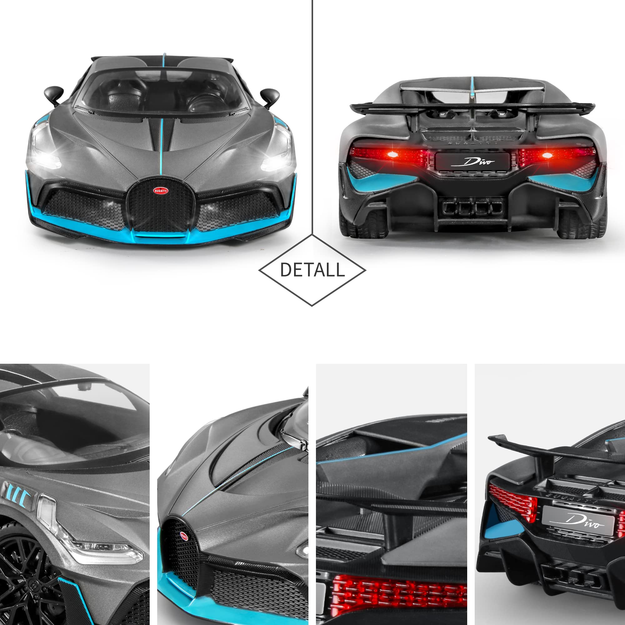 MIEBELY Bugatti Remote Control Car 1/12 Scale RC Car for Children and