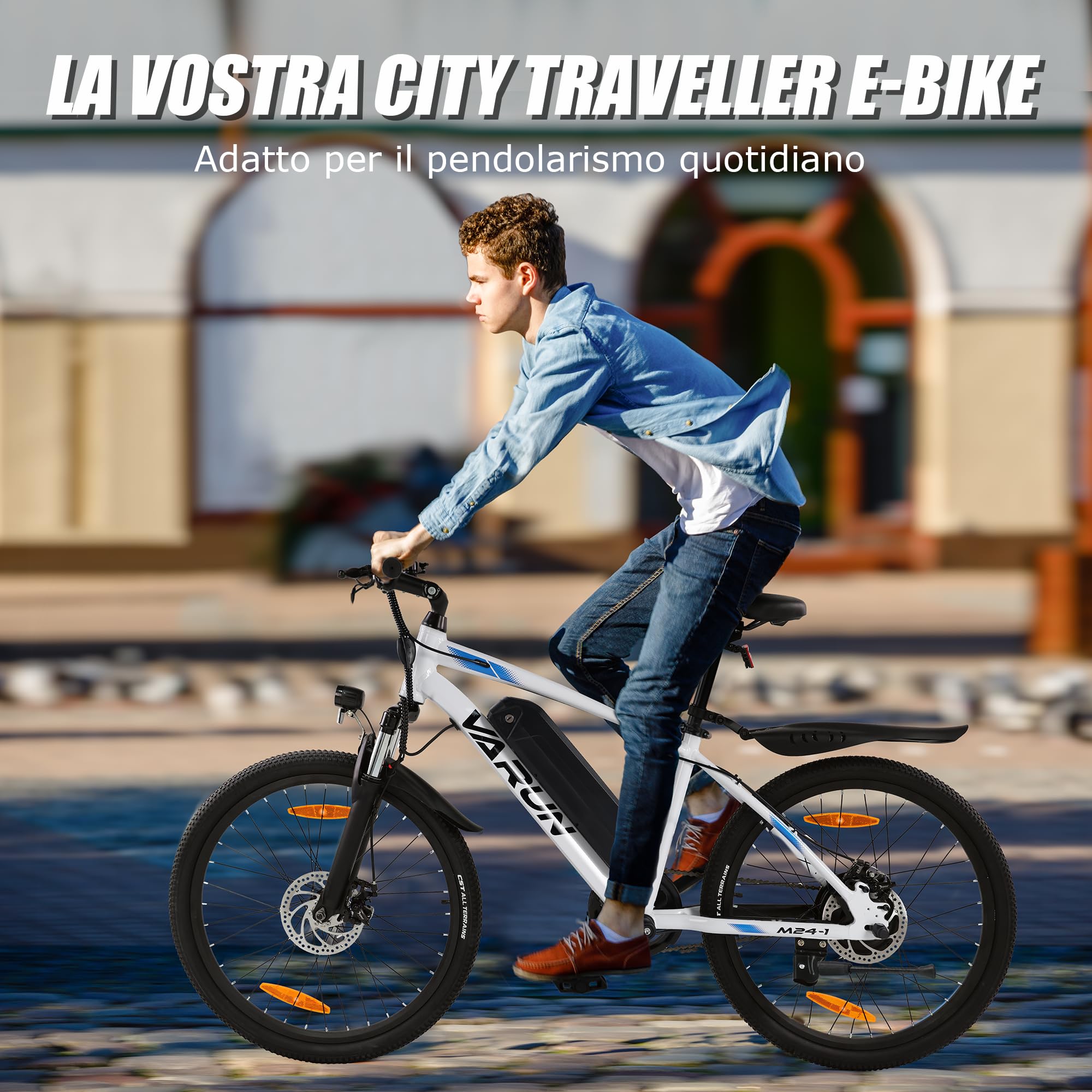 VARUN Bici Elettrica, 24''/26''/27.5'' Bicicletta Elettrica con Batteria Rimovibile 48V/36V, Fino a 100km, Motore 250W, Bici Elettrica Uomo/Donna con 21/1 Velocità, 4 Modalità Mountain Bike Elettrica