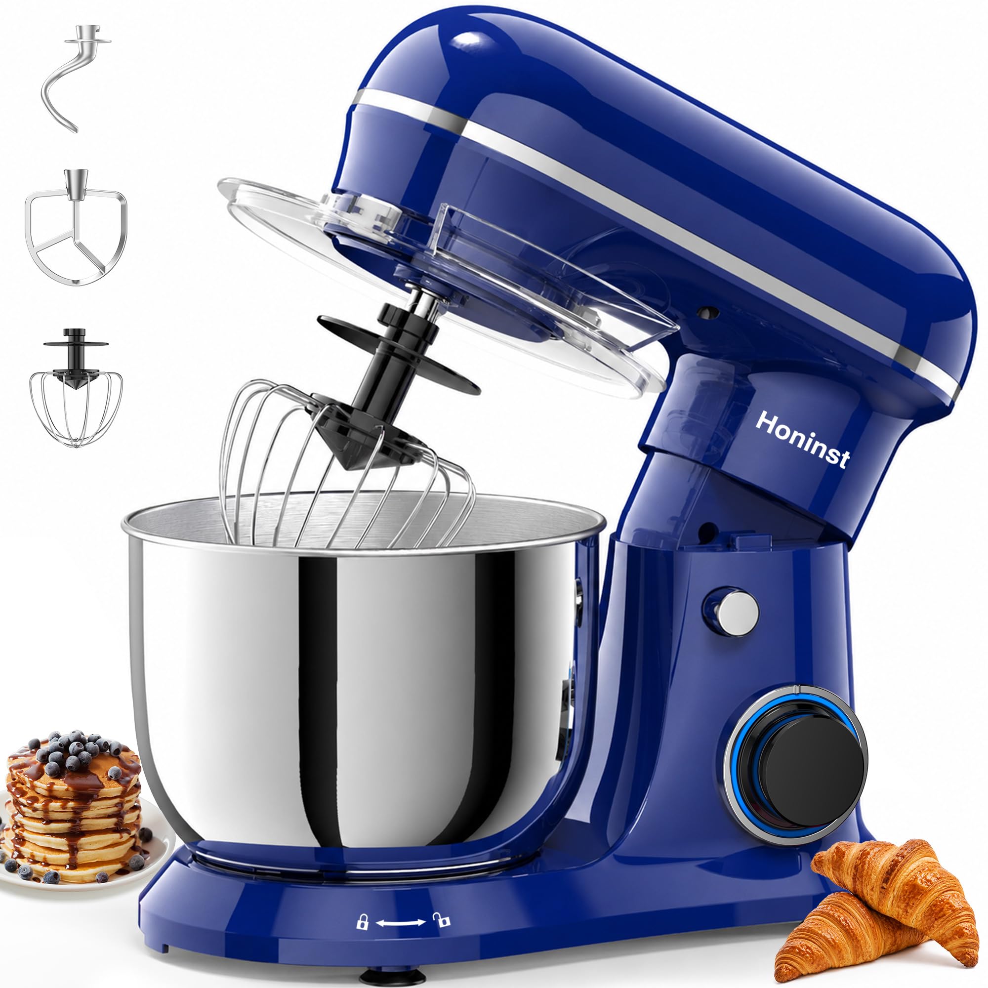 Honinst 4QT Electric Stand Mixer, 10-Speed Tilt-Head Compact Kitchen Mixer