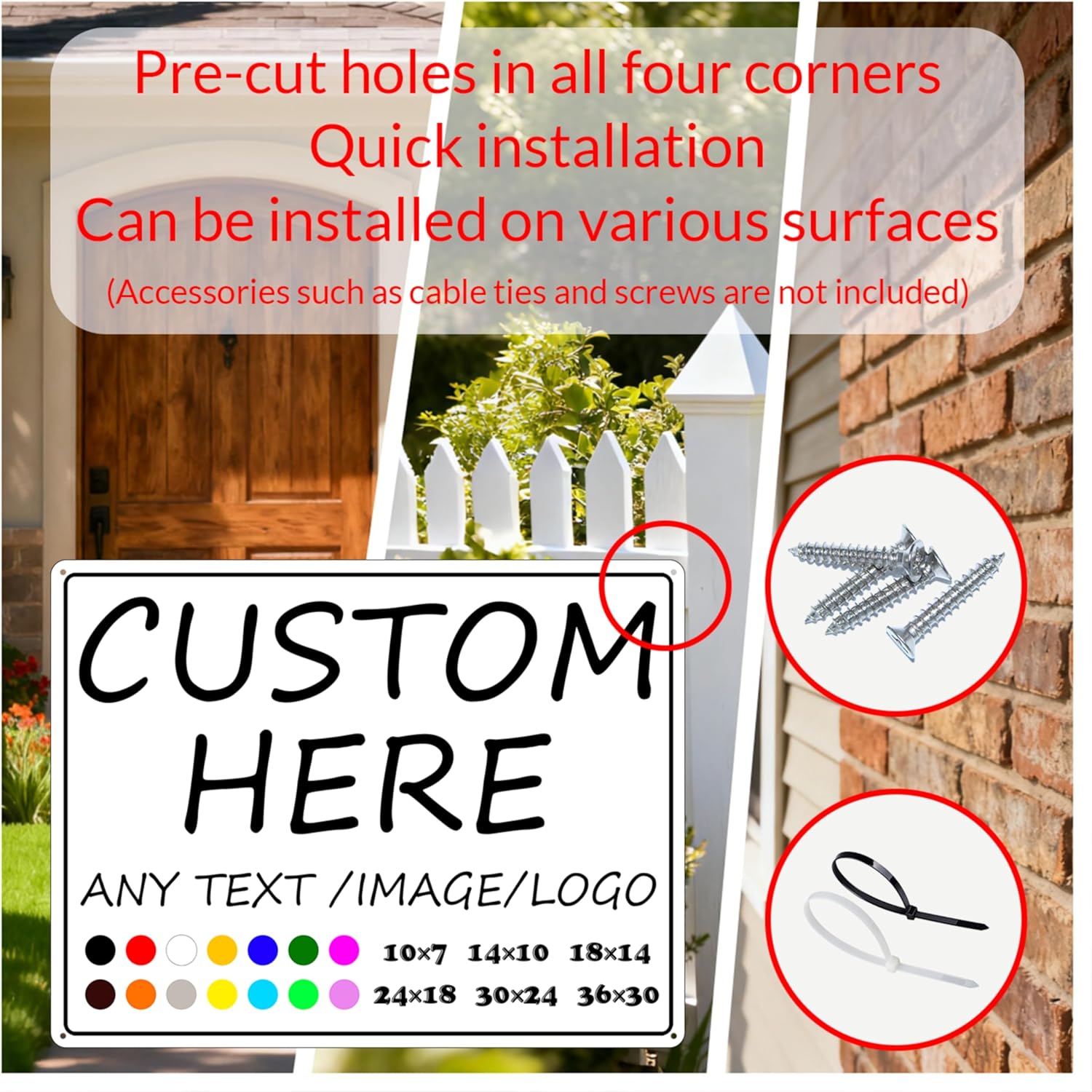 Custom Sign for Business-18×14inches-Indoor/Outdoor use,Weatherproof, 0.04 inches thick quality aluminum,for Street, underground parking