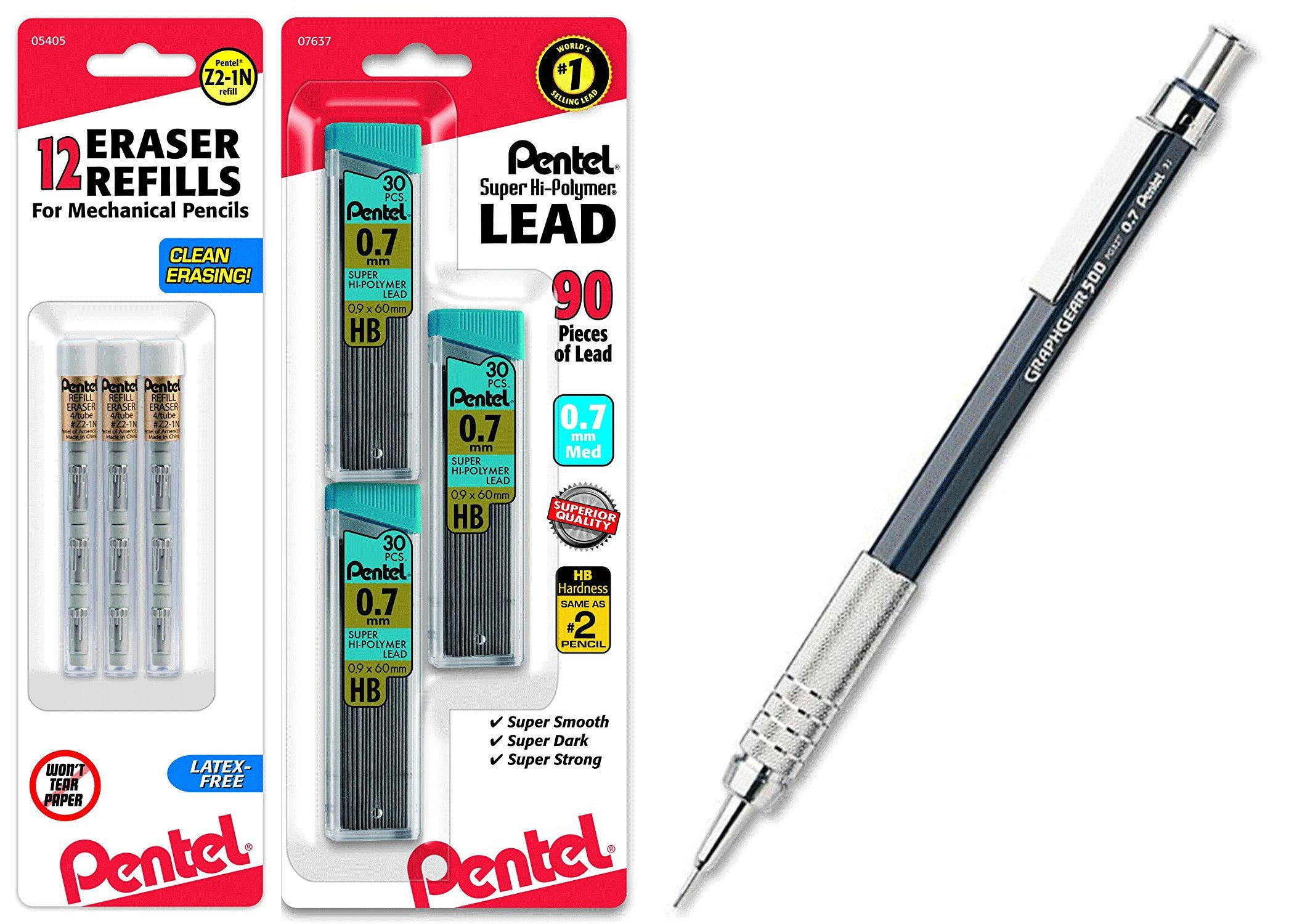 Buy Pentel GraphGear 500 Automatic Drafting Pencil, Blue, with 0.7mm Refill and Z21 Eraser